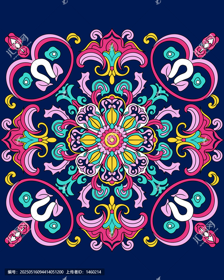 多彩民族風(fēng)幾何花紋圖案