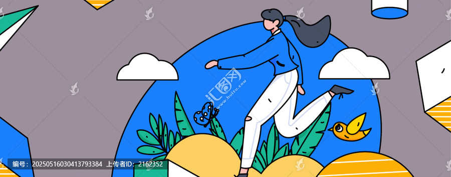跑步矢量插畫