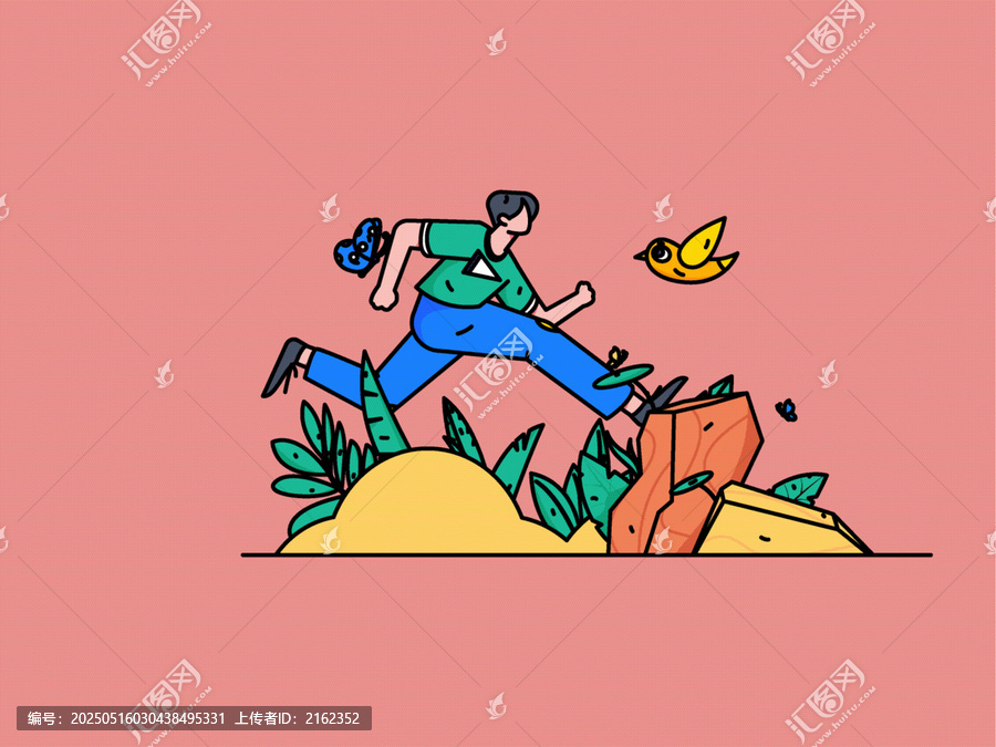 跑步矢量插畫