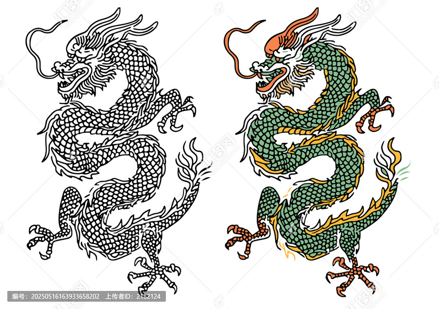 傳統(tǒng)中國龍圖案設(shè)計(jì)