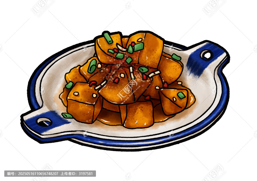 卡通風(fēng)格美味菜肴插畫