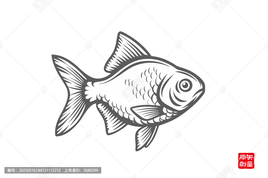 簡(jiǎn)約風(fēng)格手繪金魚圖案