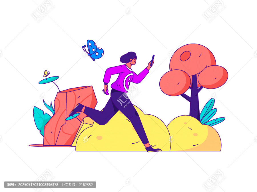 跑步矢量插畫