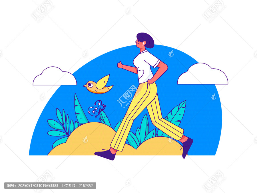 跑步矢量插畫