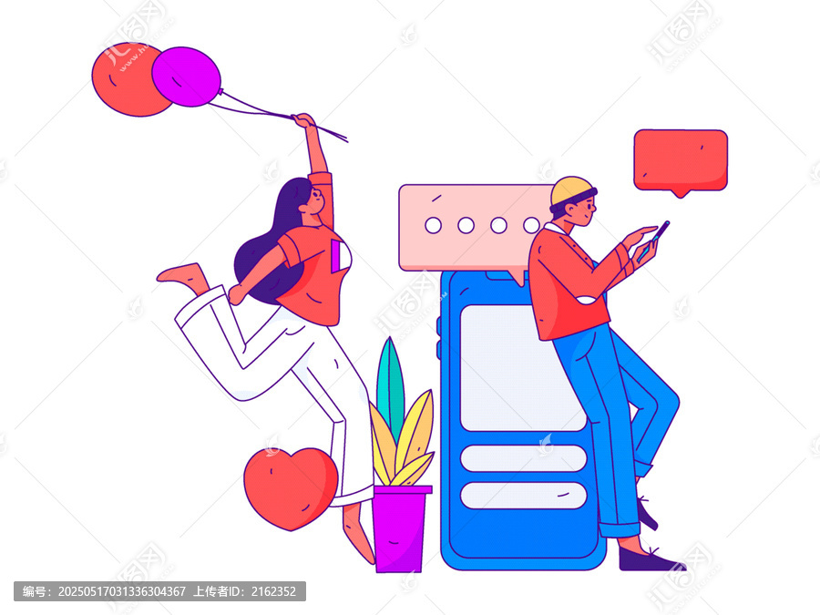 社交矢量插畫