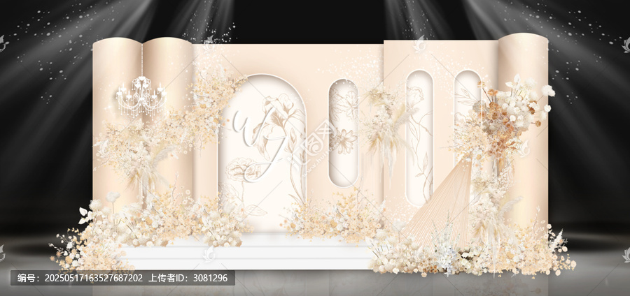 香檳白色婚禮舞臺(tái)區(qū)