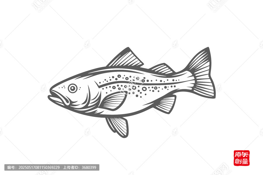 簡(jiǎn)約手繪風(fēng)格魚類圖案