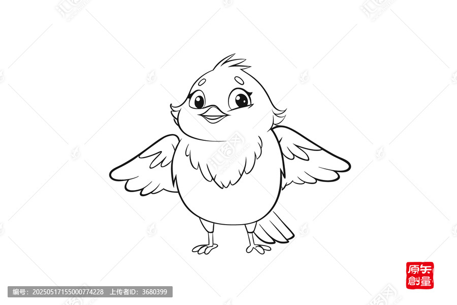可愛(ài)卡通小鳥(niǎo)簡(jiǎn)筆畫