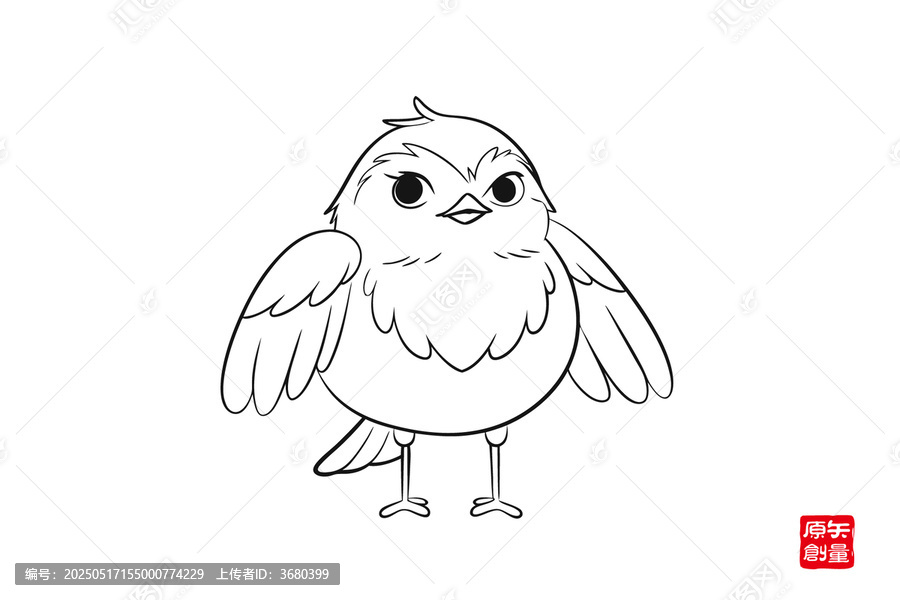 可愛(ài)卡通小鳥(niǎo)簡(jiǎn)筆畫(huà)
