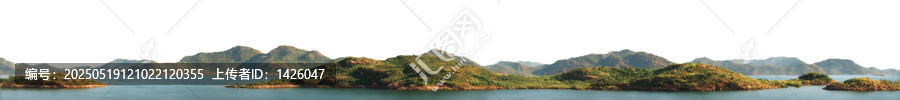 [免摳素材]湖泊群島美景全景圖