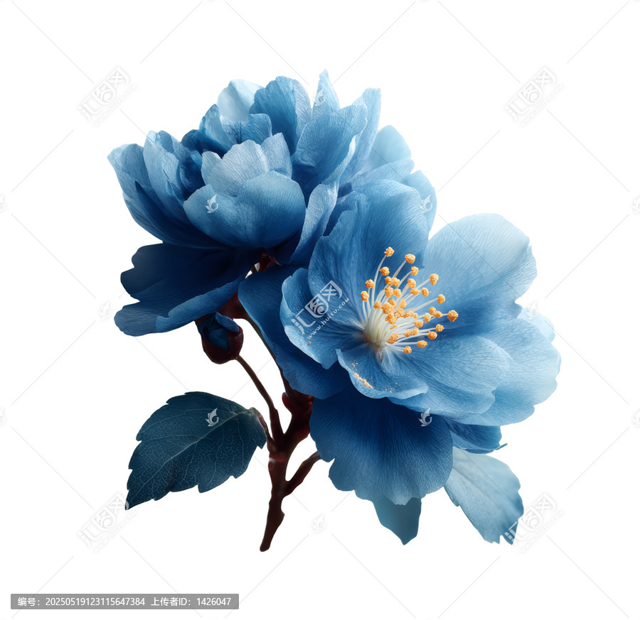 [免摳素材]夢幻藍色花朵特寫