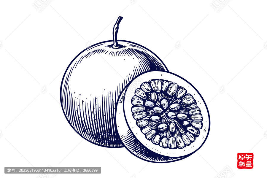 手繪百香果插畫(huà)素材
