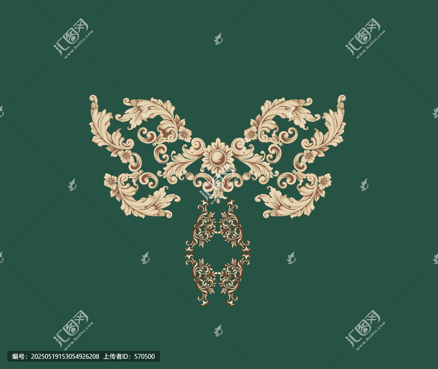 復(fù)古金色花紋裝飾圖案