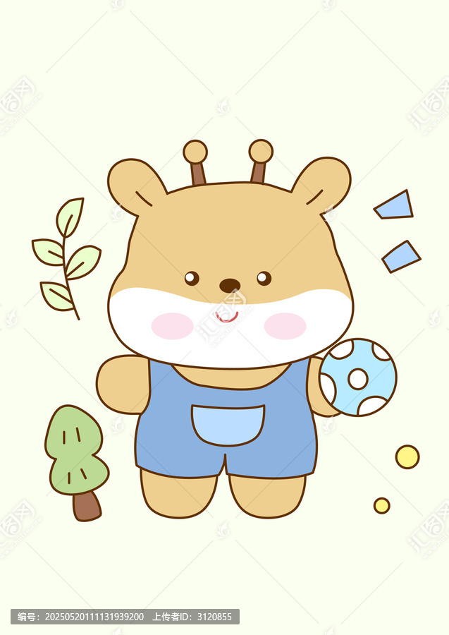 卡通小鹿印花圖案
