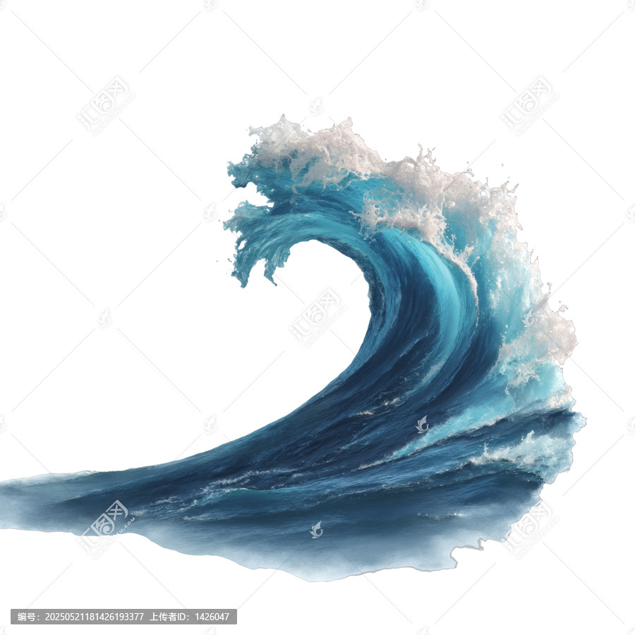 [免摳素材]洶涌海浪圖畫