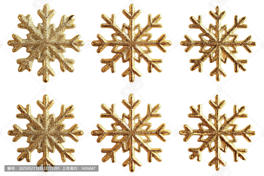 [免摳素材]閃耀金雪花圖案