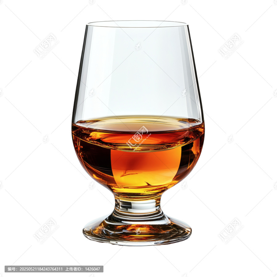 [免摳素材]透明玻璃威士忌酒杯盛滿琥珀色液體