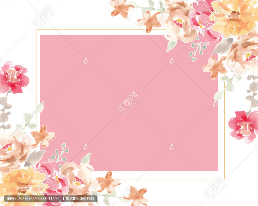 花卉邊框粉色矢量背景圖