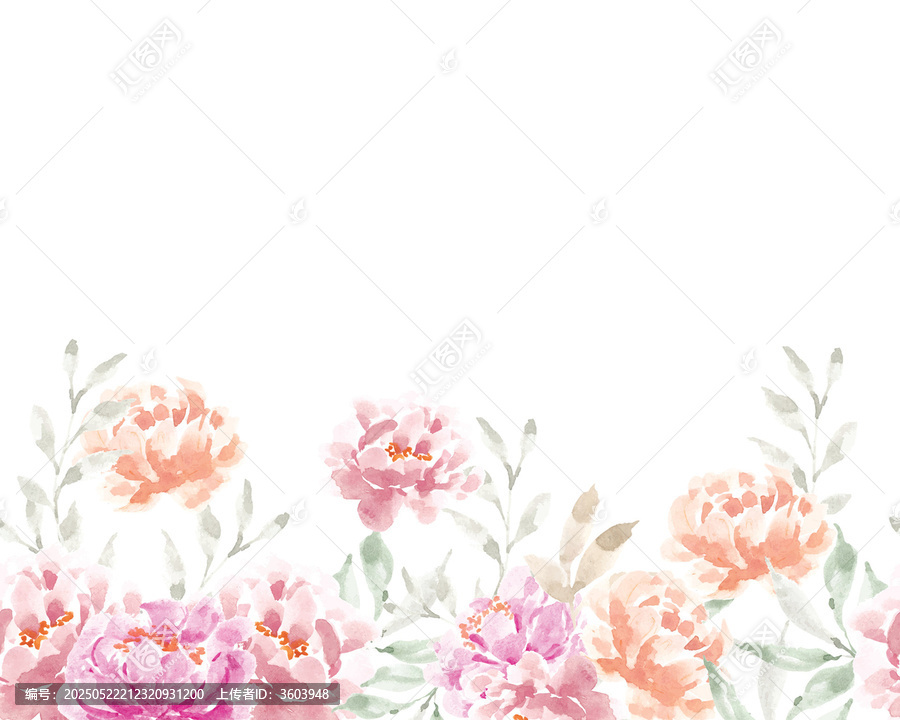 水彩風(fēng)花卉邊框裝飾矢量素材
