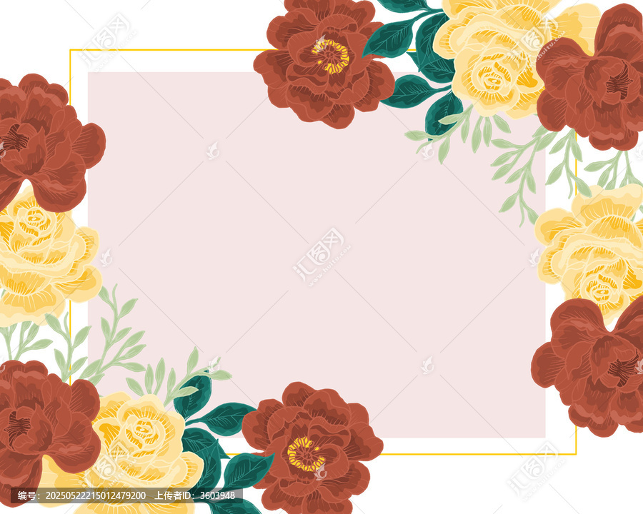 花卉邊框裝飾插畫矢量素材