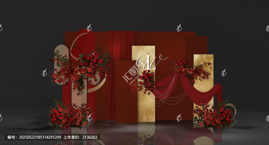 紅金婚禮效果圖