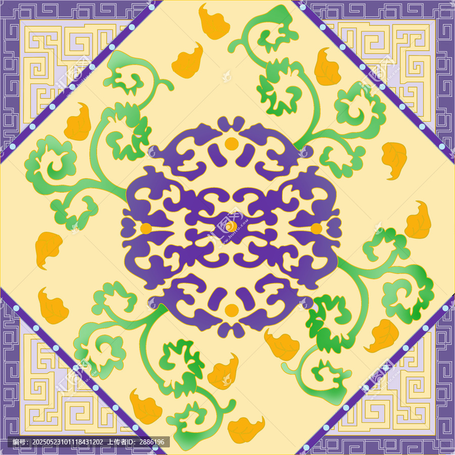 中式圖案方巾民族風(fēng)傳統(tǒng)花紋方巾圖案