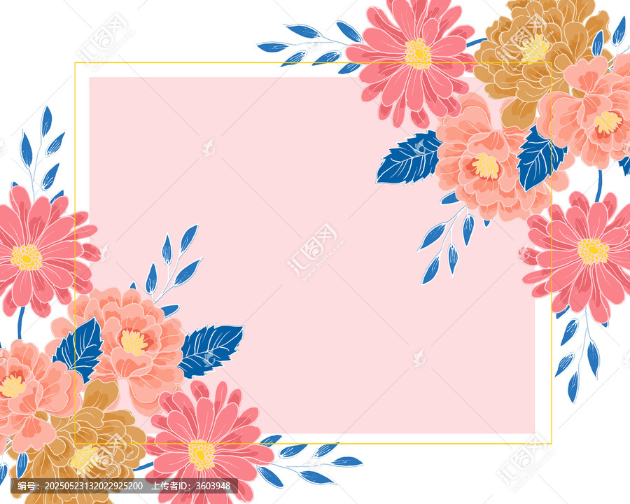 花卉邊框裝飾插畫素材