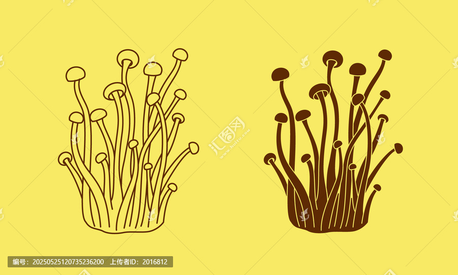 金針菇矢量插畫圖案