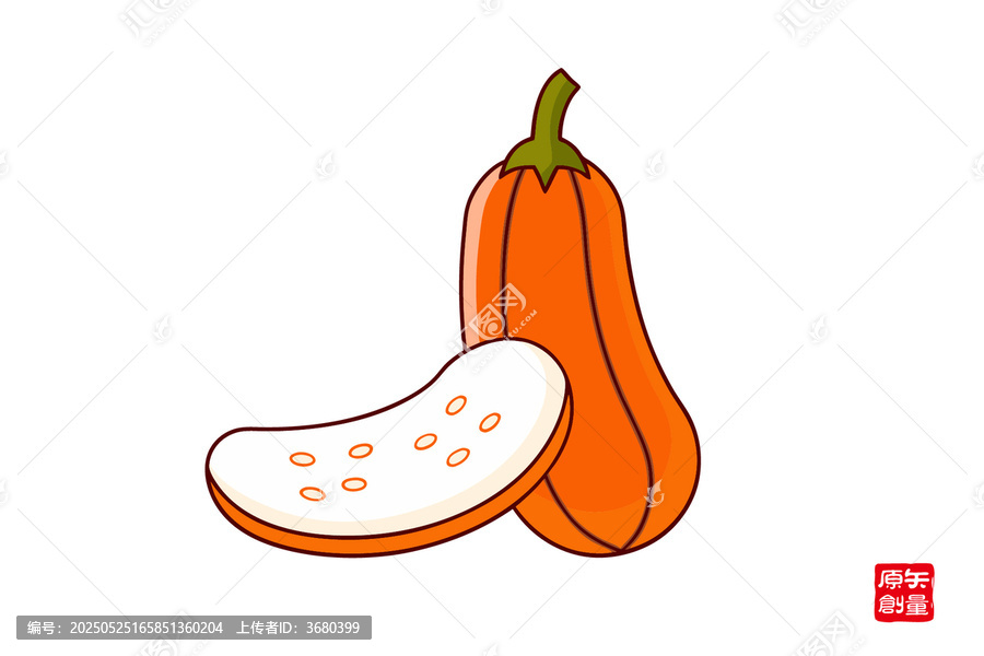 卡通風格的南瓜插畫