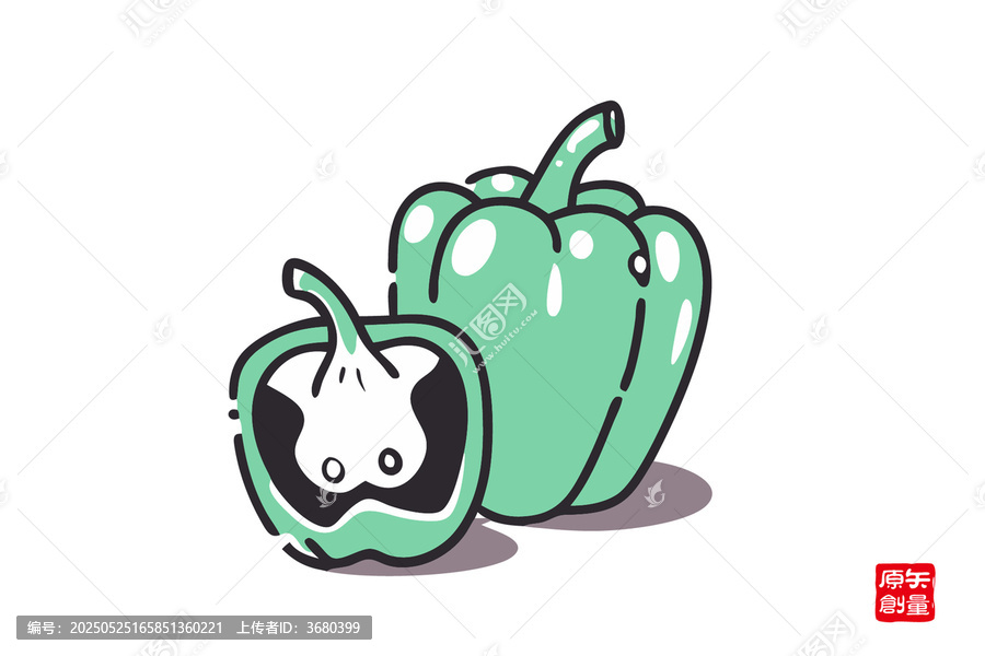 卡通青椒插畫素材