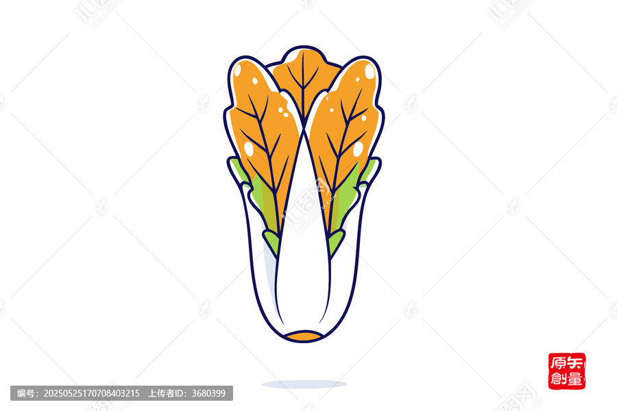 卡通風(fēng)格的橙綠相間白菜