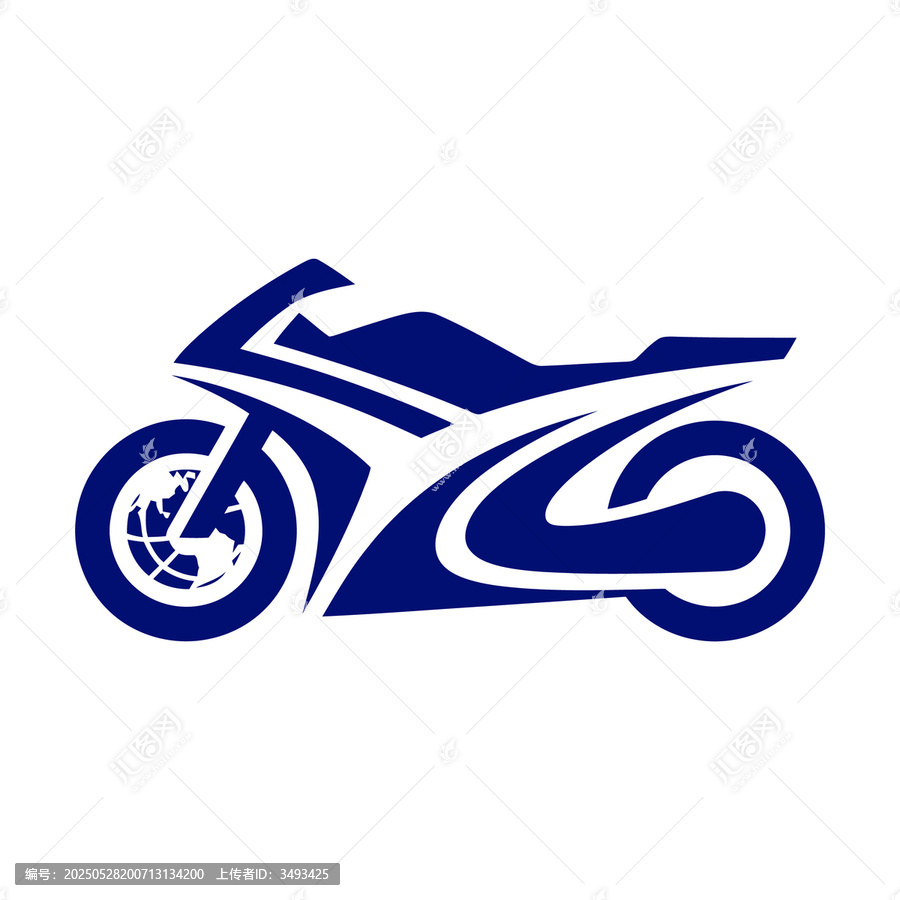 簡(jiǎn)約風(fēng)格藍(lán)色摩托車圖標(biāo)