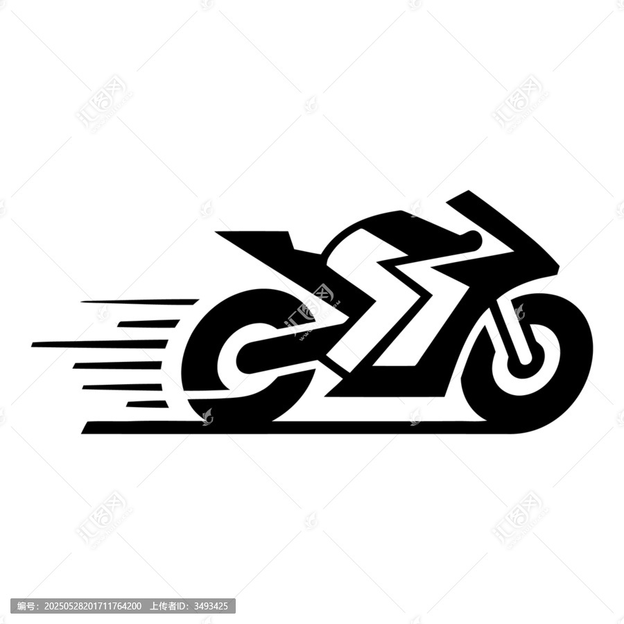 動(dòng)感飛馳的酷炫摩托車圖標(biāo)