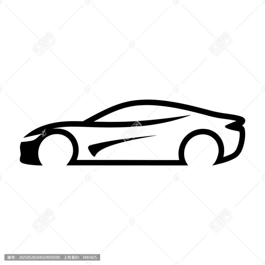 簡約線條勾勒的酷炫跑車