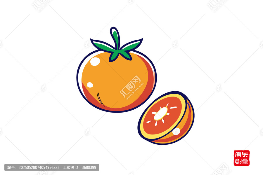 卡通風格番茄插畫