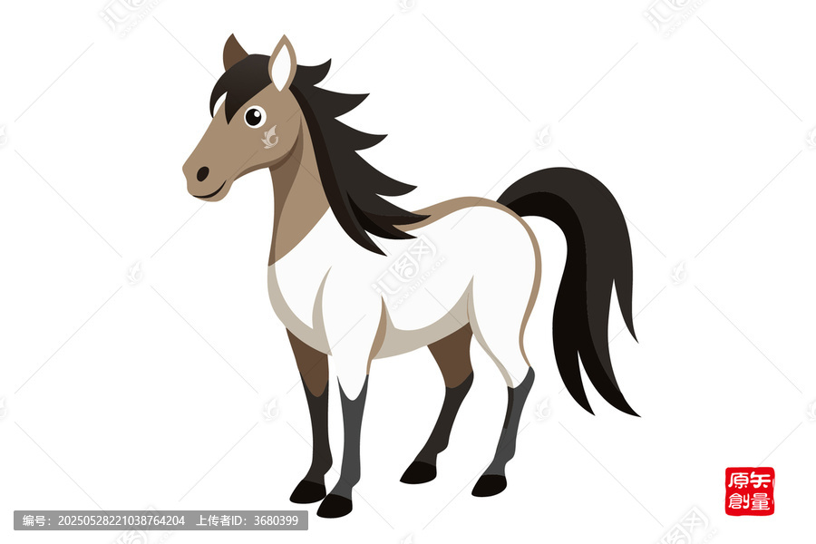可愛(ài)卡通小馬插畫