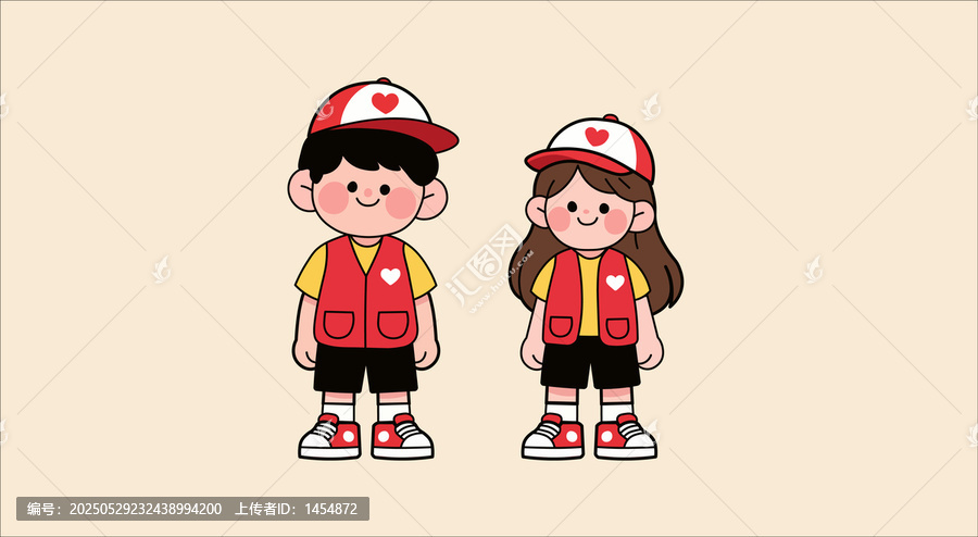可愛的兒童志愿者形象
