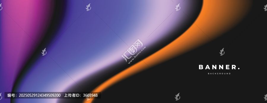 炫彩流體漸變橫幅矢量背景