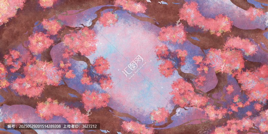巖彩插畫樹枝