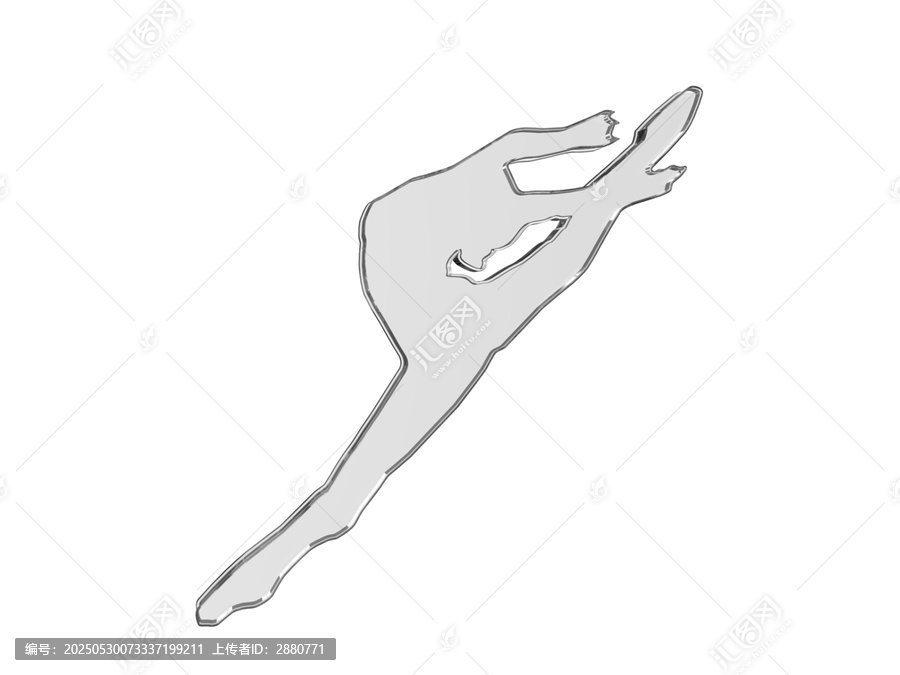 半透明舞者優(yōu)雅姿態(tài)線條插畫