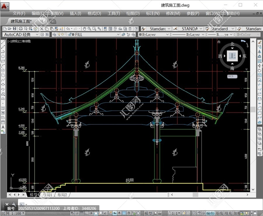 蘇式扁作廳堂建筑CAD施工圖