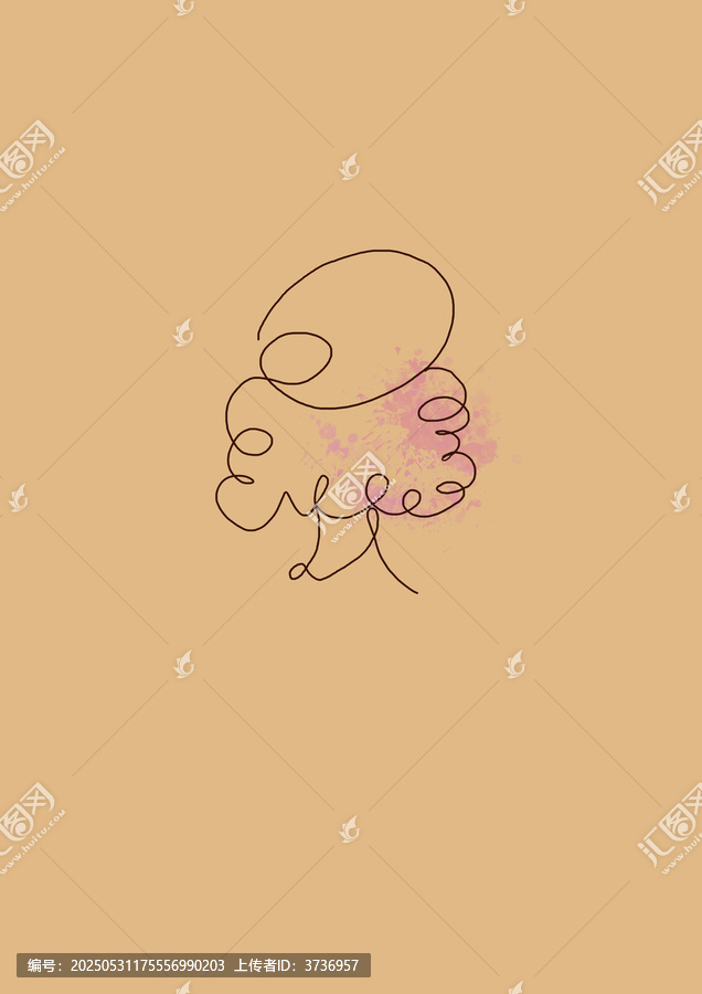 小女孩線圈簡筆畫