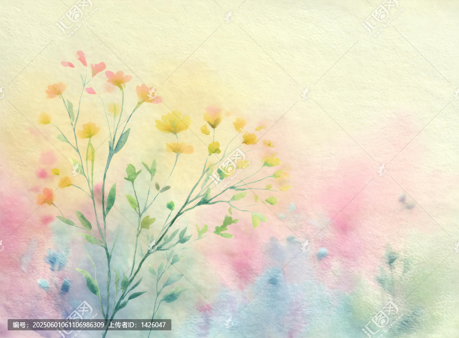 水彩花卉背景圖