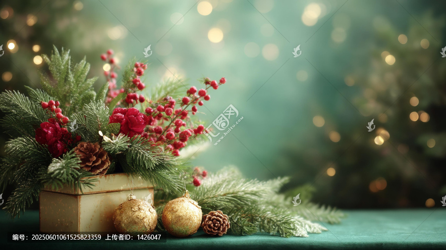 節(jié)日氛圍圣誕裝飾盒擺放