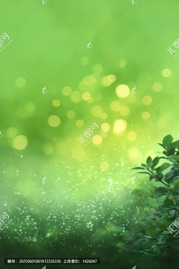 夢幻綠色自然光斑背景圖