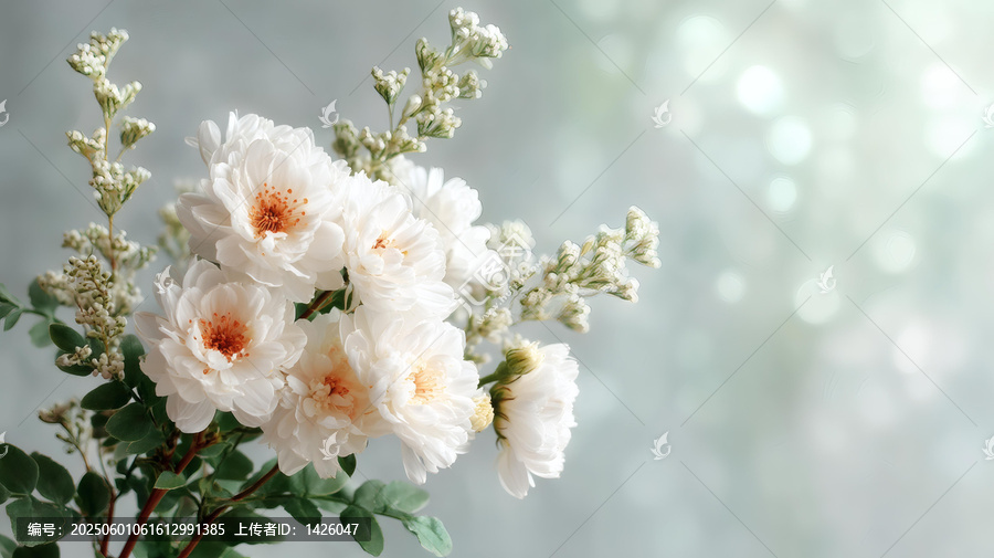 白色花束與小花的美麗組合