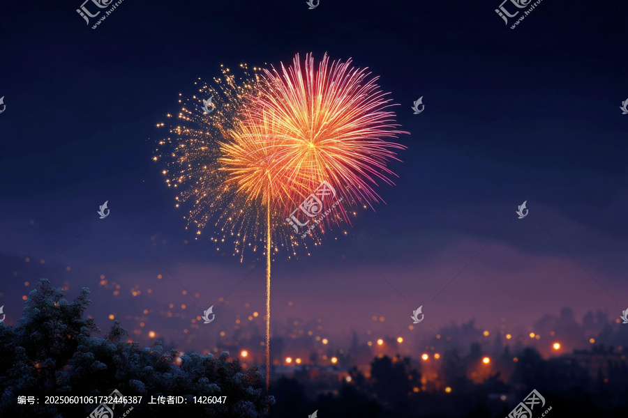 夜空中綻放的璀璨煙花