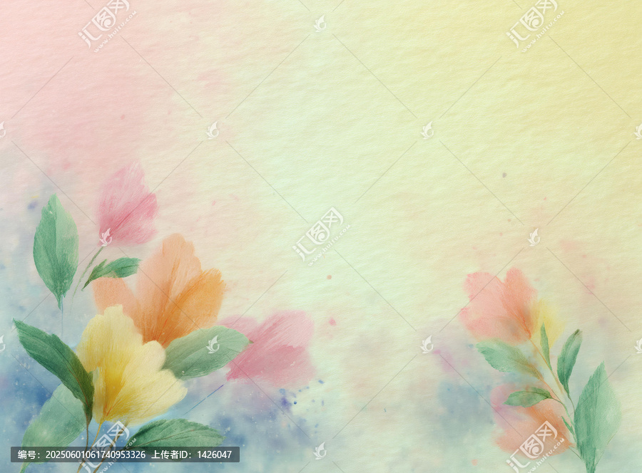 水彩花卉背景圖