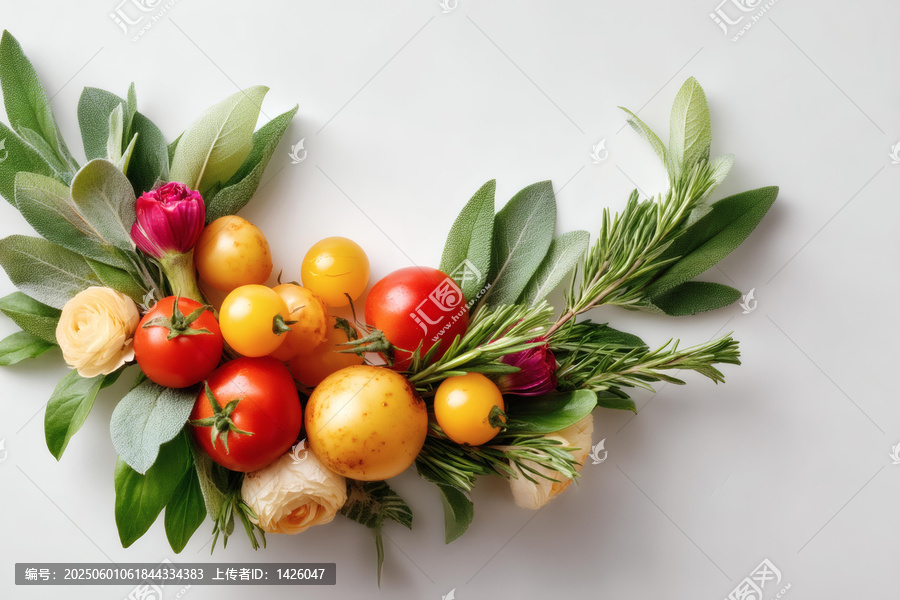 鮮艷蔬果花卉裝飾藝術(shù)擺放