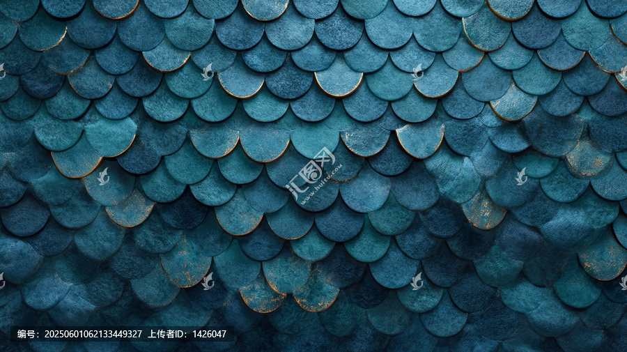 深藍(lán)色魚鱗紋抽象圖案